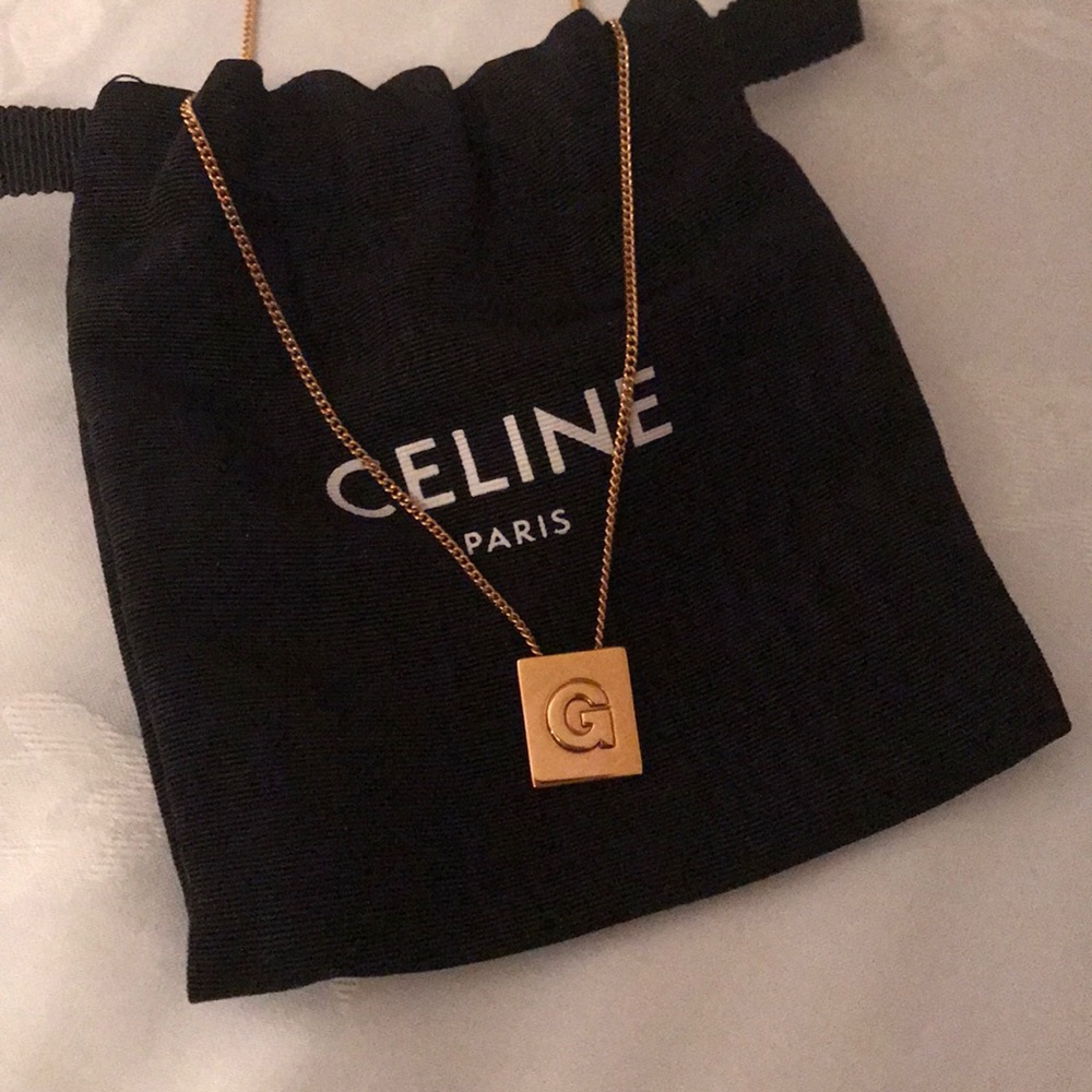 Celine alphabet letter “G” necklace